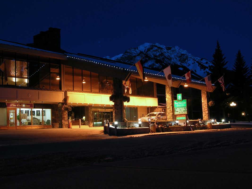12 Banff Park Lodge With Mount Norquay Behind Just Before Dawn In Winter